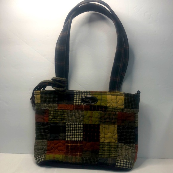 Donna Sharp Quilted Patchwork Handbag Purse Multicolor Shoulderbag 8”x10” EUC - Picture 1 of 15